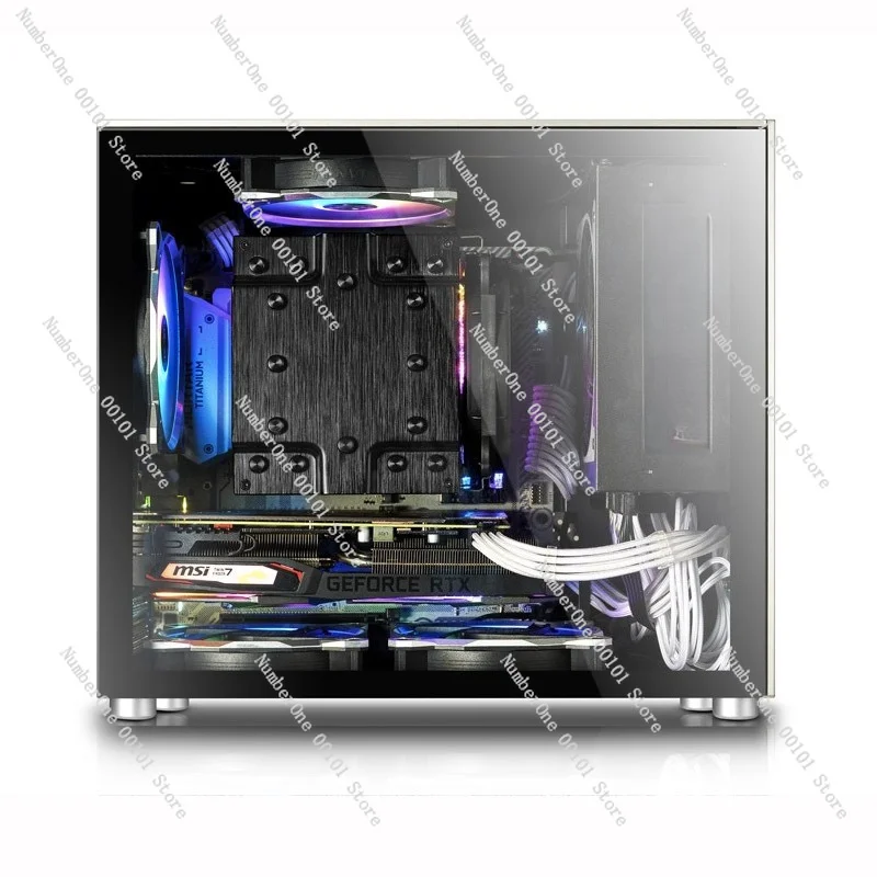 Compact Gaming Desktop PC Case S200 Standard MATX Aluminum Steel Computer Chassis Supports Long Graphics Ca