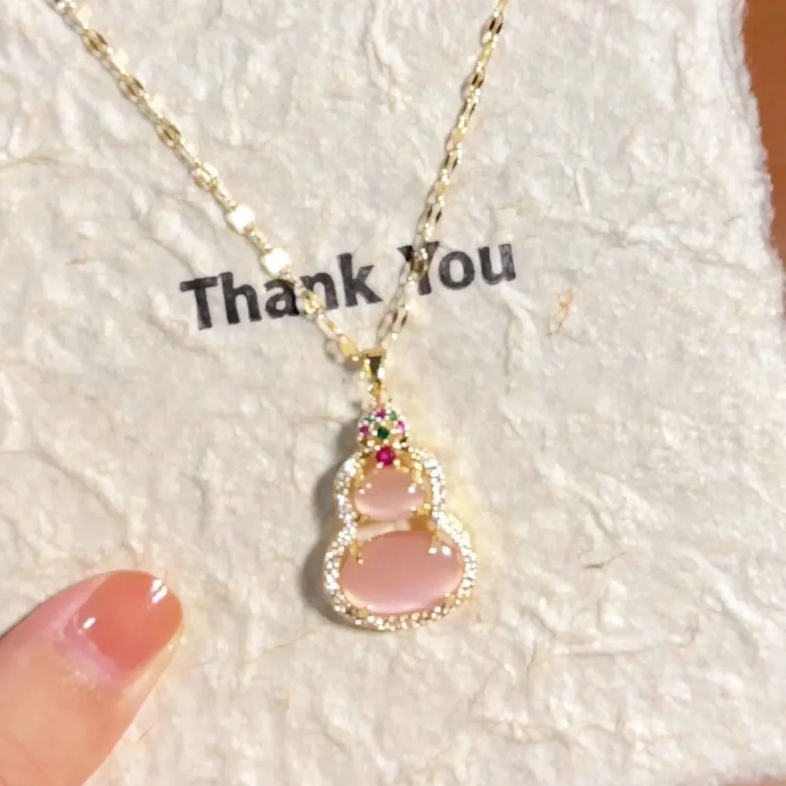 Gourd Pendant Necklace For Women Light Luxury Unique Elegant 2025 New Trending Clavicle Chain Perfect Mother's Day Gift For Mom