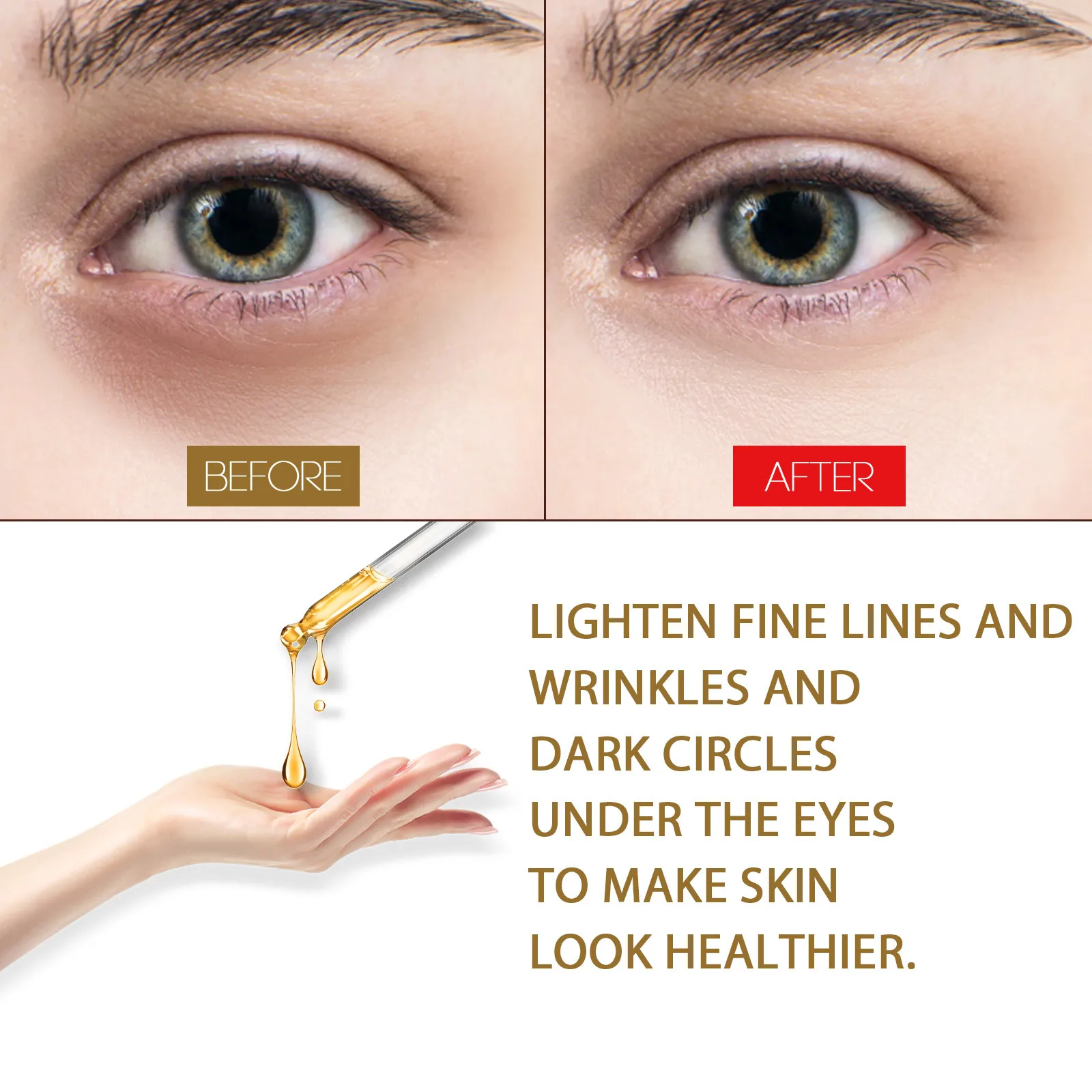 EELHOE Coffee Eye Lifting Essence الهالات السوداء والمسام يقلل من الخطوط الدقيقة جوهر علاج العين المرطب والمغذي