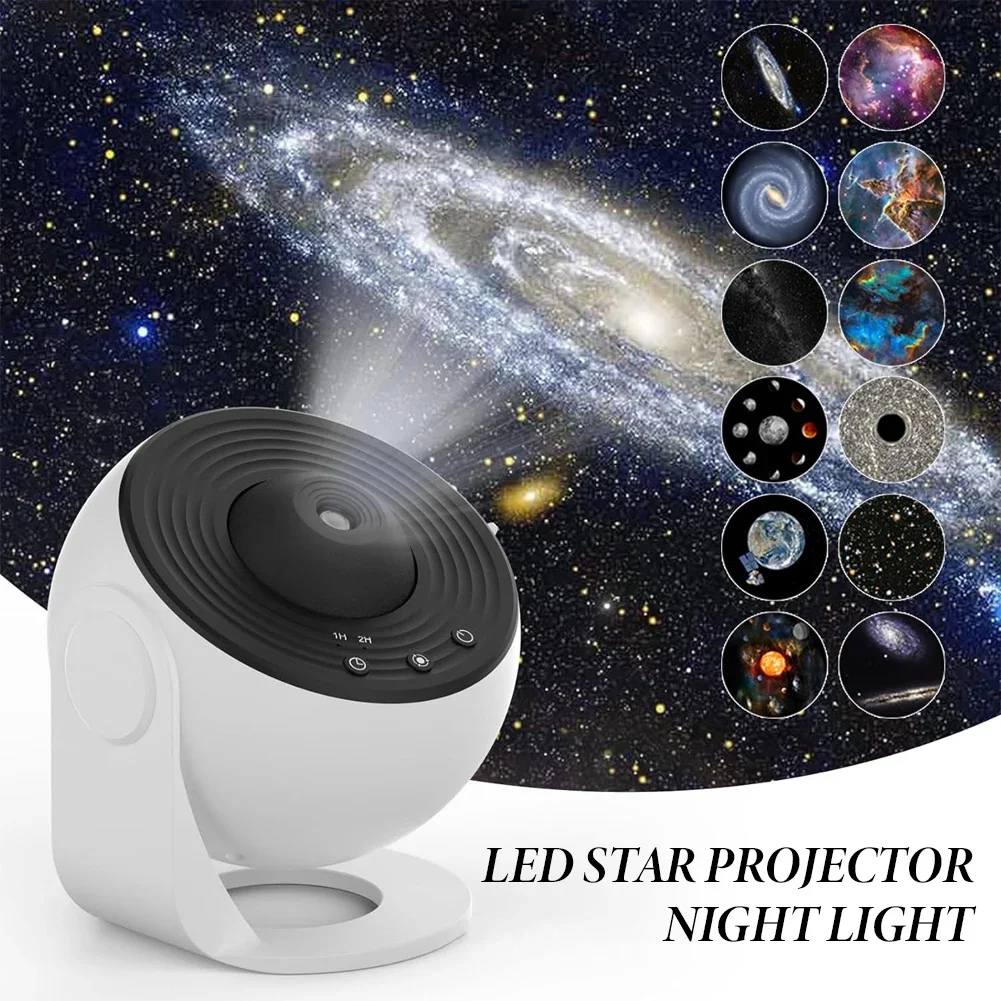 LED Night Light Galaxy Projector Starry Sky Projector 360° Rotate Planetarium Night Lamp For Room Decorative Children Kids Gift