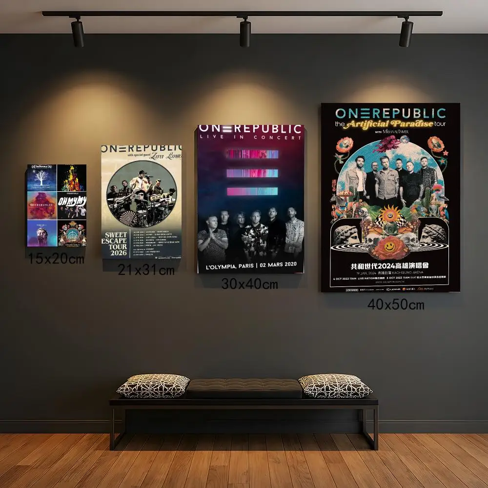 band O-OneRepublic-C Poster Peel and Stick Wall Art for Cafe Office Bar and Home Decoration