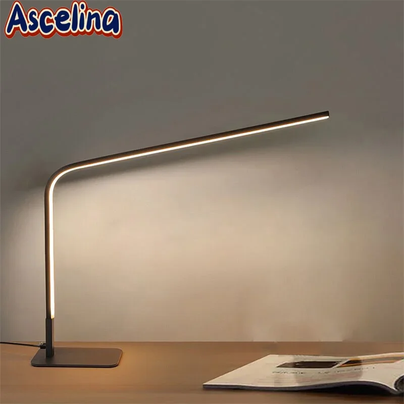 Modern LED Table Lamp Minimalist Black USB Dimmable Desktop Fill Light For Study Bedroom Bedside Coffee Shop Indoor Illumination