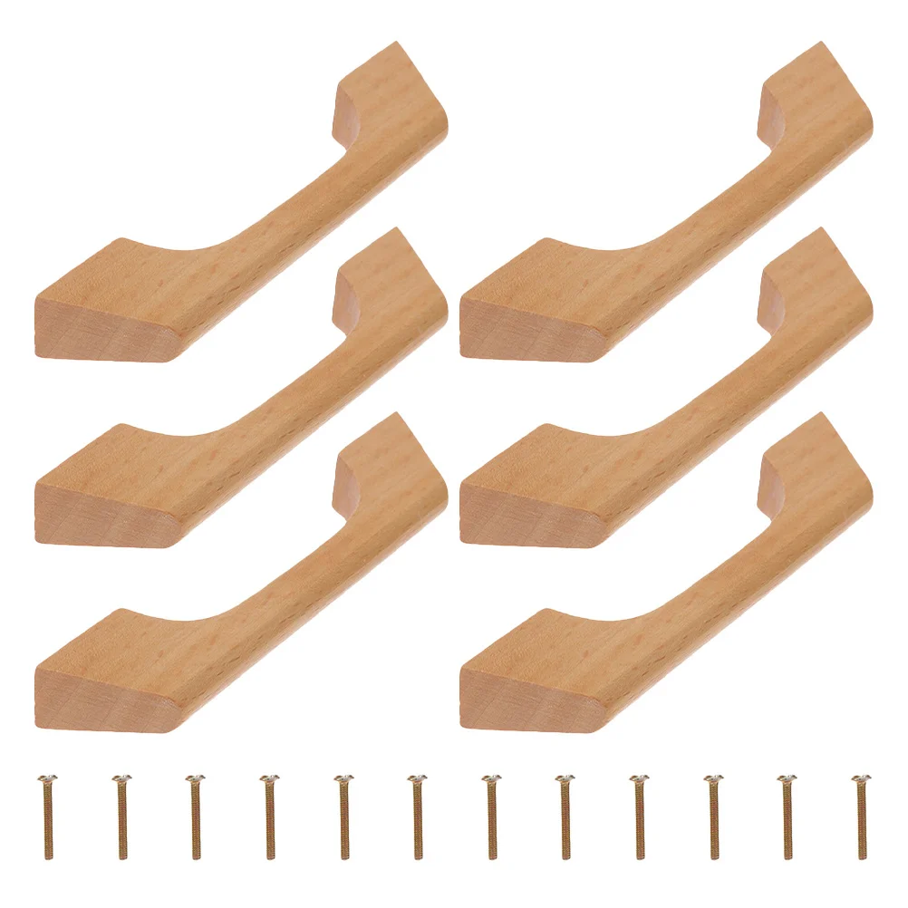 

6Pcs Premium Wood Cabinet Knobs Sleek Aesthetic Design Wearresistant for Kitchen Cupboards Wardrobe Handles Drawer Handles