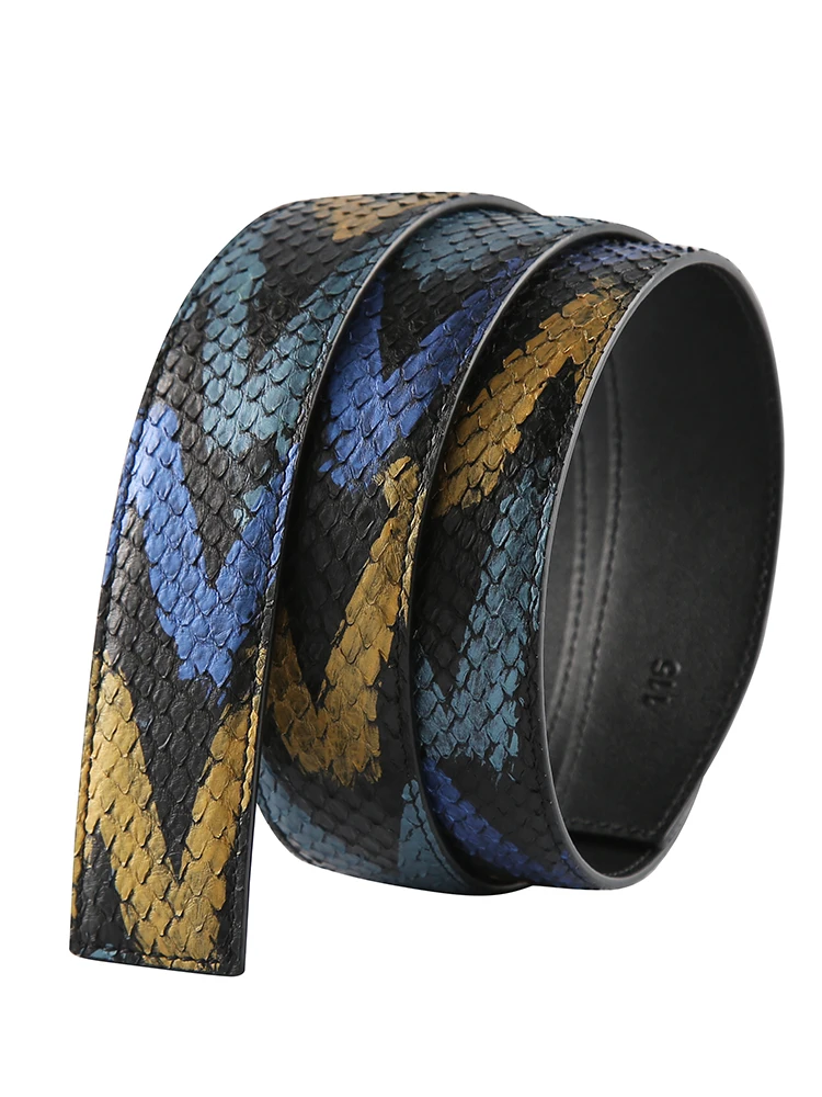 Ceinture en Python group pour Homme, Design Original, Sans Feuille ni Corps, Ceinture Individuelle, Grande Marque, Ceinture de Remplacement Personnalisée