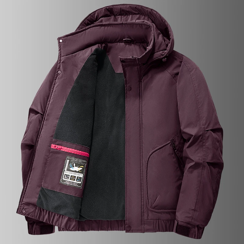 Winter Coat Men Outdoor Hiking Camping Waterproof Jacket Streetwear Windbreaker Plus Velvet Cargo Coat Parkas Men Clothing M~5XL