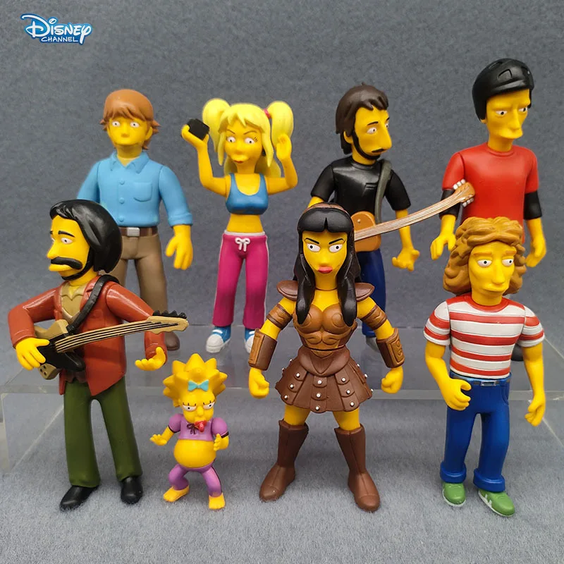 Disney 8pcs/set Simpsons Handyman Figures Boxed Set Bedroom Living Room Desktop Decoration