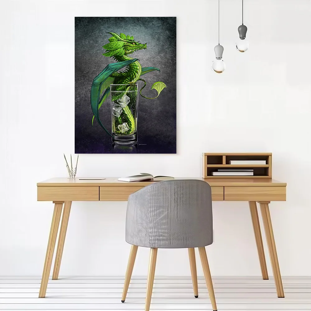 Mojito Dragon Poster Customizable Printed Canvas Painting for Pictures Wall Art Luxury Decoration Home Decorations Wand Deko