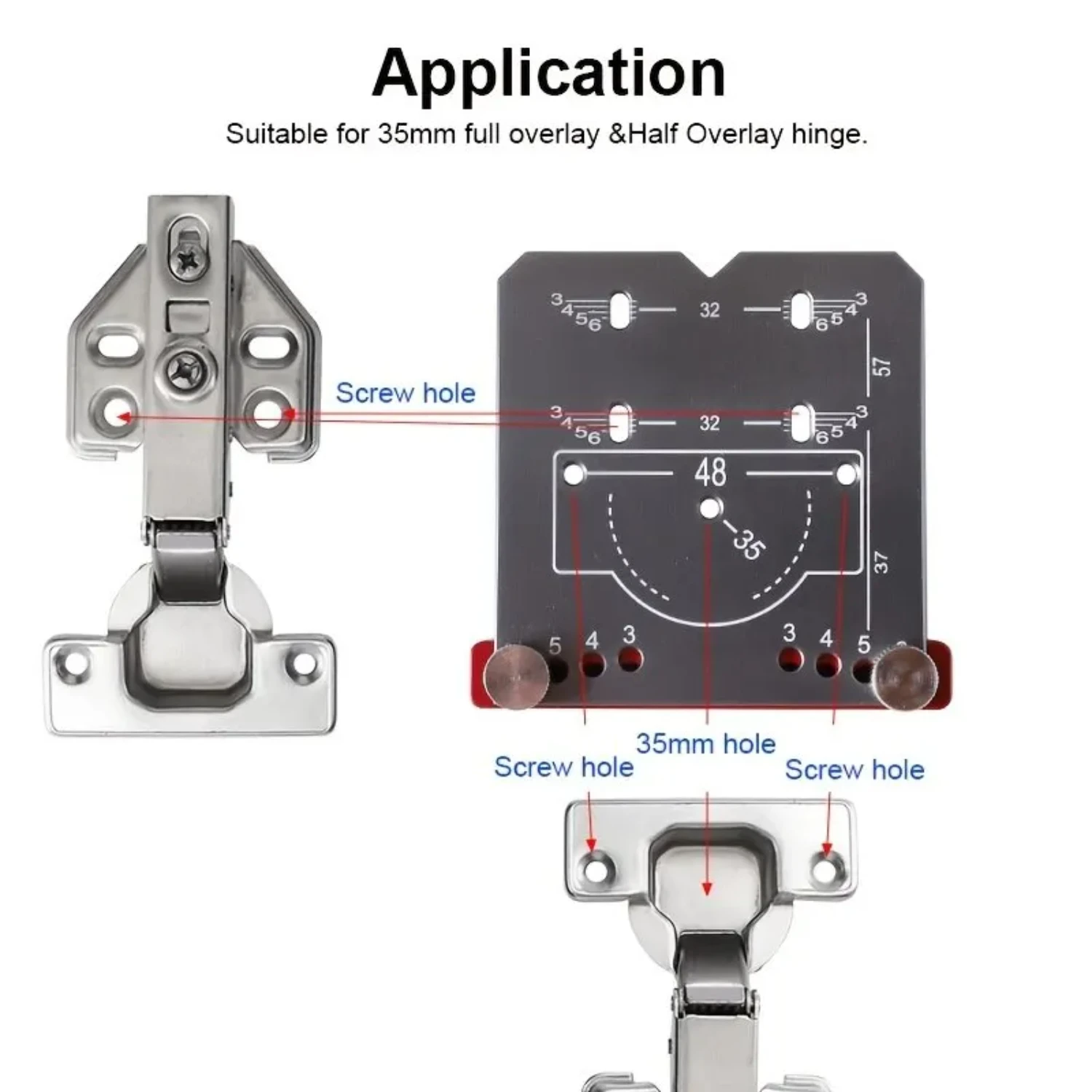 High-quality Professional 4PCS Aluminium Alloy Concealed Cabinet Hinge Jig Kit - Essential Precision Woodworking Tools for Seaml