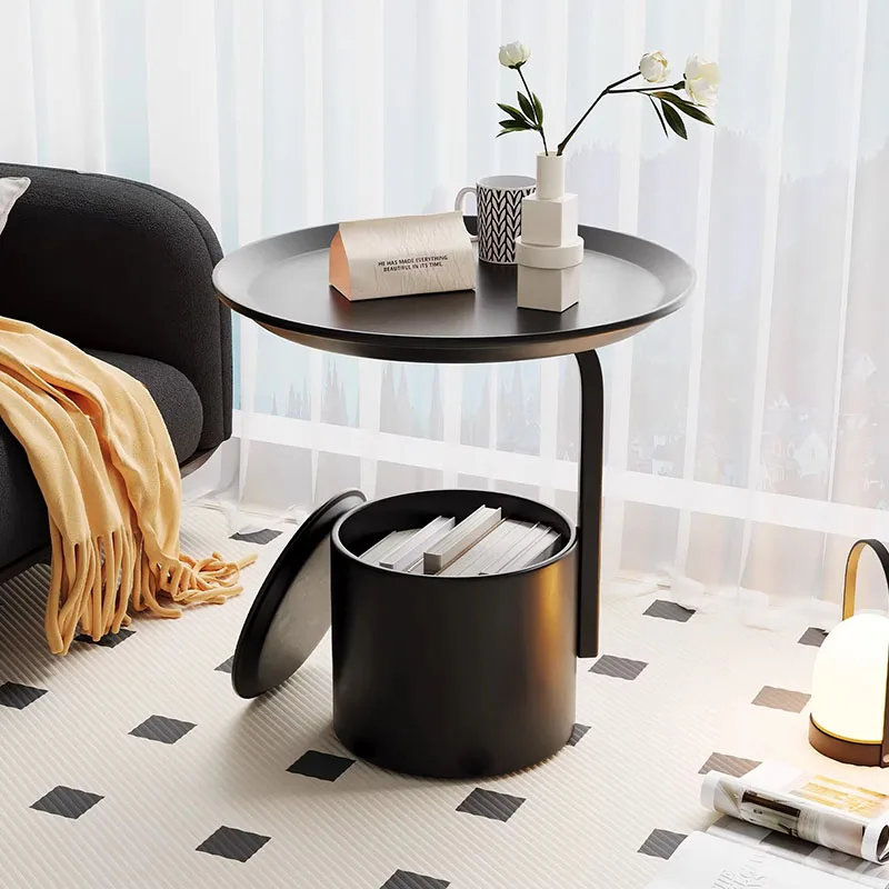 #Storage Metal Side TableClear Simple Books Photo Album Side Table Minimalist Designer Standing Mesas Bajas Postmodern Furniture