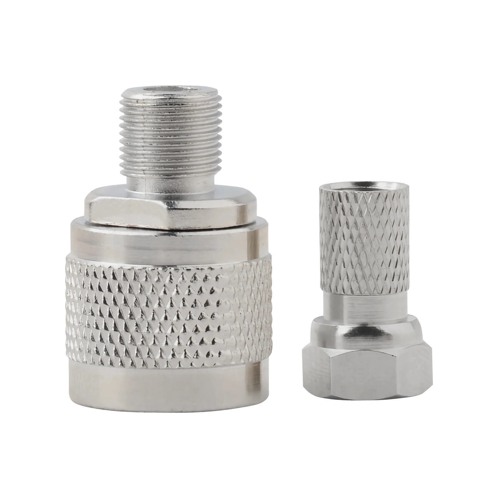 طقم محول RF المحوري: موصل N ذكر إلى F أنثى مع قفل ضغط، متوافق مع الكابلات المحورية RG6 (75-5) للتلفزيون والهوائي