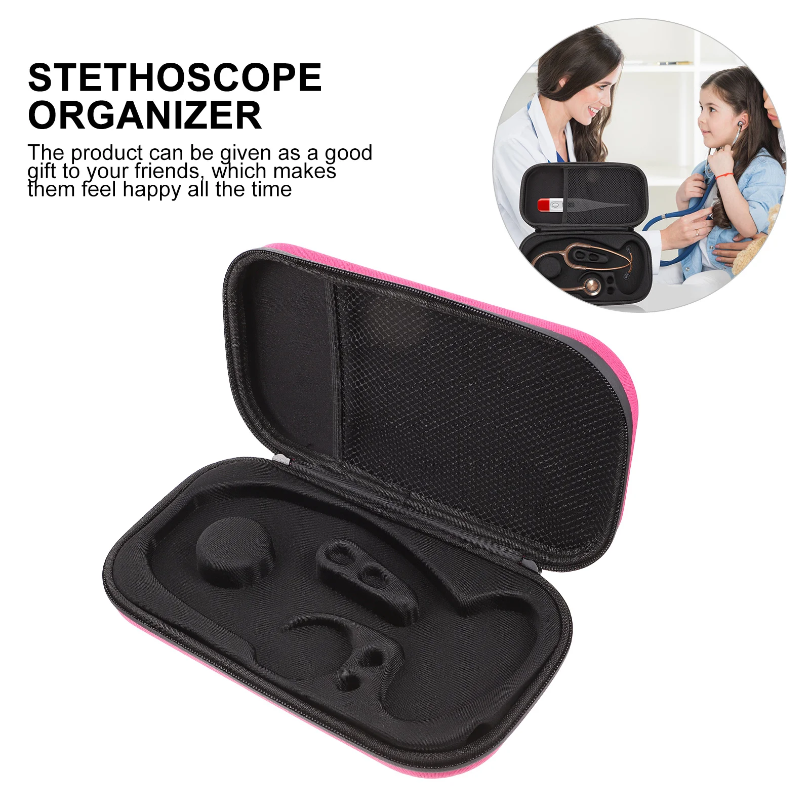 

1pc Stethoscope Case Organizer Portable Eva Pouch For Nurses Doctors Lightweight Travel Storage Bag Medical Tool Protector