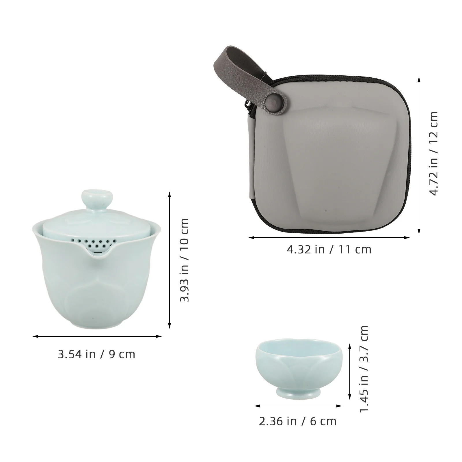 

1Set Portable Tea Set Ceramic Travel Tea Kit for Outdoor Car Use Flavor Preserving Teacup Set Chinese Style