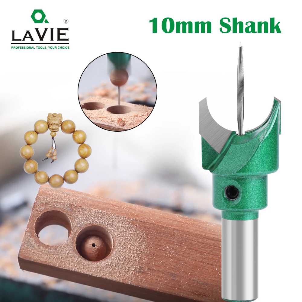 LAVIE 1PC 10MM Shank Bead Drill Bits Router Bit Carbide Cutters Woodworking Milling Cutter For Wood Bit Face Mill End Mill H10B