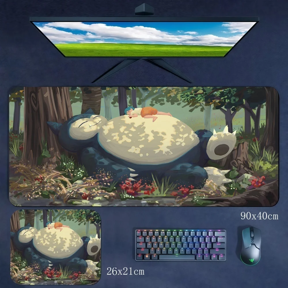 Large Size Non-slip and Dirt-resistant Student Writing Desk Mat Multi-size Cute Pokmon Snorlax Animal Print Rubber Mouse Pad