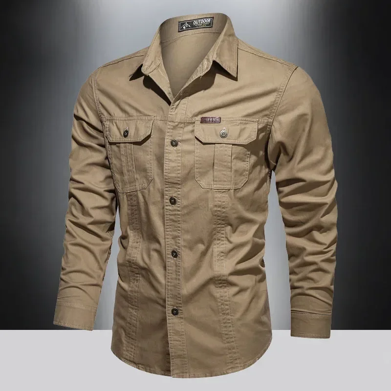 2024 Tactical Hiking Shirt Men's long Sleeved Work Shirt Summer Outdoor Quick Drying Military Camping Hunting Fishing Work