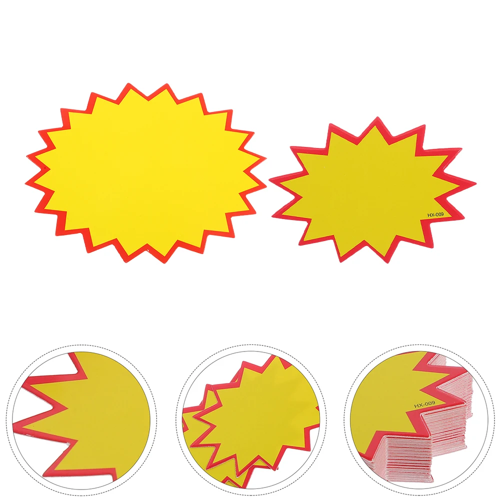 300pcs Bright Star Shape Price Tags Stickers Garage Sale Labels Yard Sale Signs Retail Store Display Cutout Paper Signs Blank