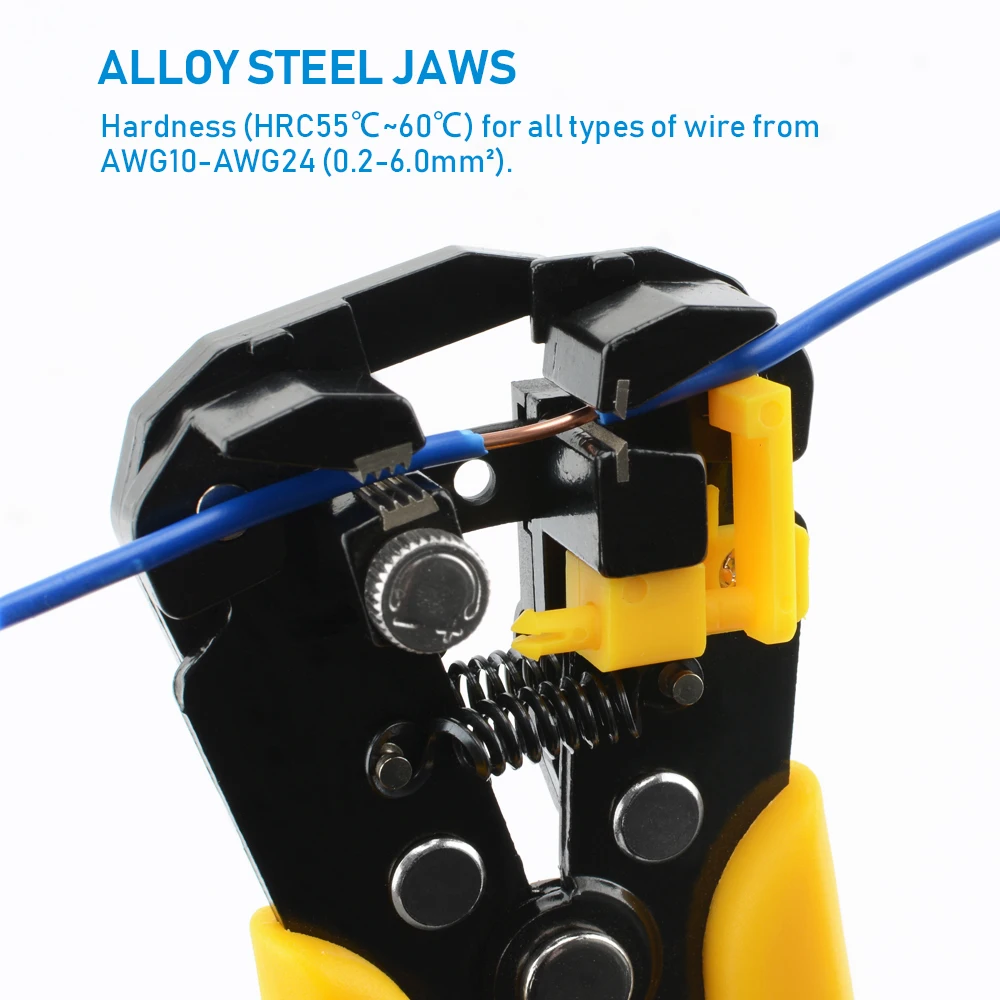 크림 퍼 케이블 커터 터미널 핸드 툴 조정 가능한 자동 와이어 스트리퍼 다기능 스트라이핑 압착 펜치