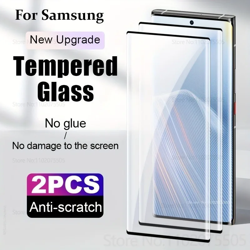 

2Pcs Curved Edge Tempered Glass for Samsung Galaxy S24 Ultra/S24 Plus/S24FE Easy Installation Screen Protector S25 Ultra S25Plus