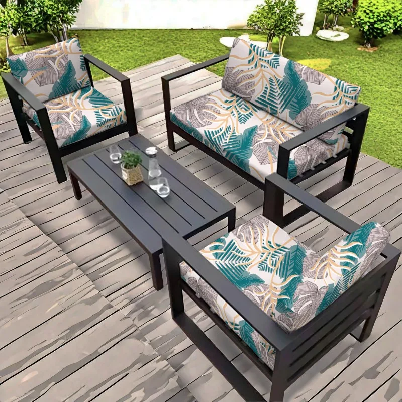 Tropical Print Sofa Cushion Cover Elastic Non-Slip Furniture Protector for Outdoor Camping Rattan Garden Sofa Cushion Cover