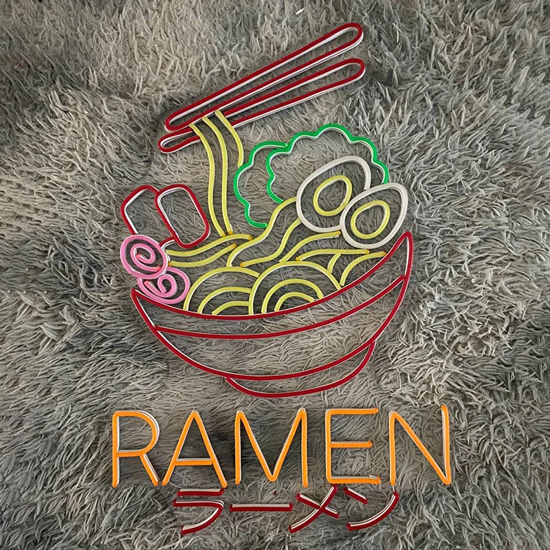 Imagem -03 - Japonês Ramen Neon Light Sign Logotipo de Negócio Personalizado Restaurante Cozinha Decoração de Parede Loja Pendurar Luzes Led Neon