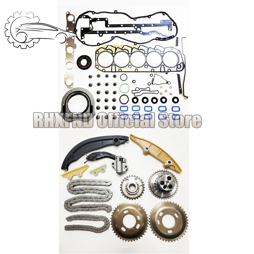 

P5AT P4AT 2.2L Overhaul Gasket Set Rebuilding Kits With Timing Chain Tensioner Kits for Ford Ranger Transit 3.2L For Mazda BT50