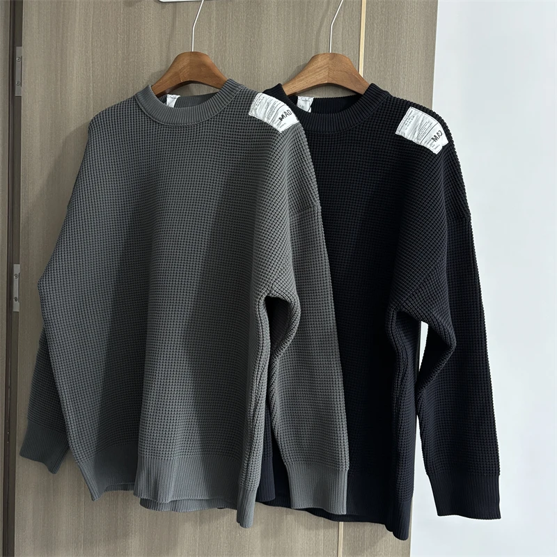 Japanese High Street N.HOOLYWOOD Knitted Sweater Autumn Fashion Waffle Elastic Knitted Round Neck Sweater Pullover