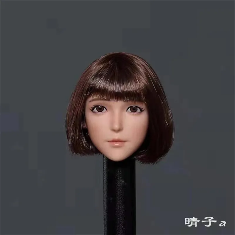 1:6 Scale  Female Soldier Beautiful Girl Head Sculpture For 12 Inch Action Figure Suntan Skin Body Collection Toys Dolls Gifts