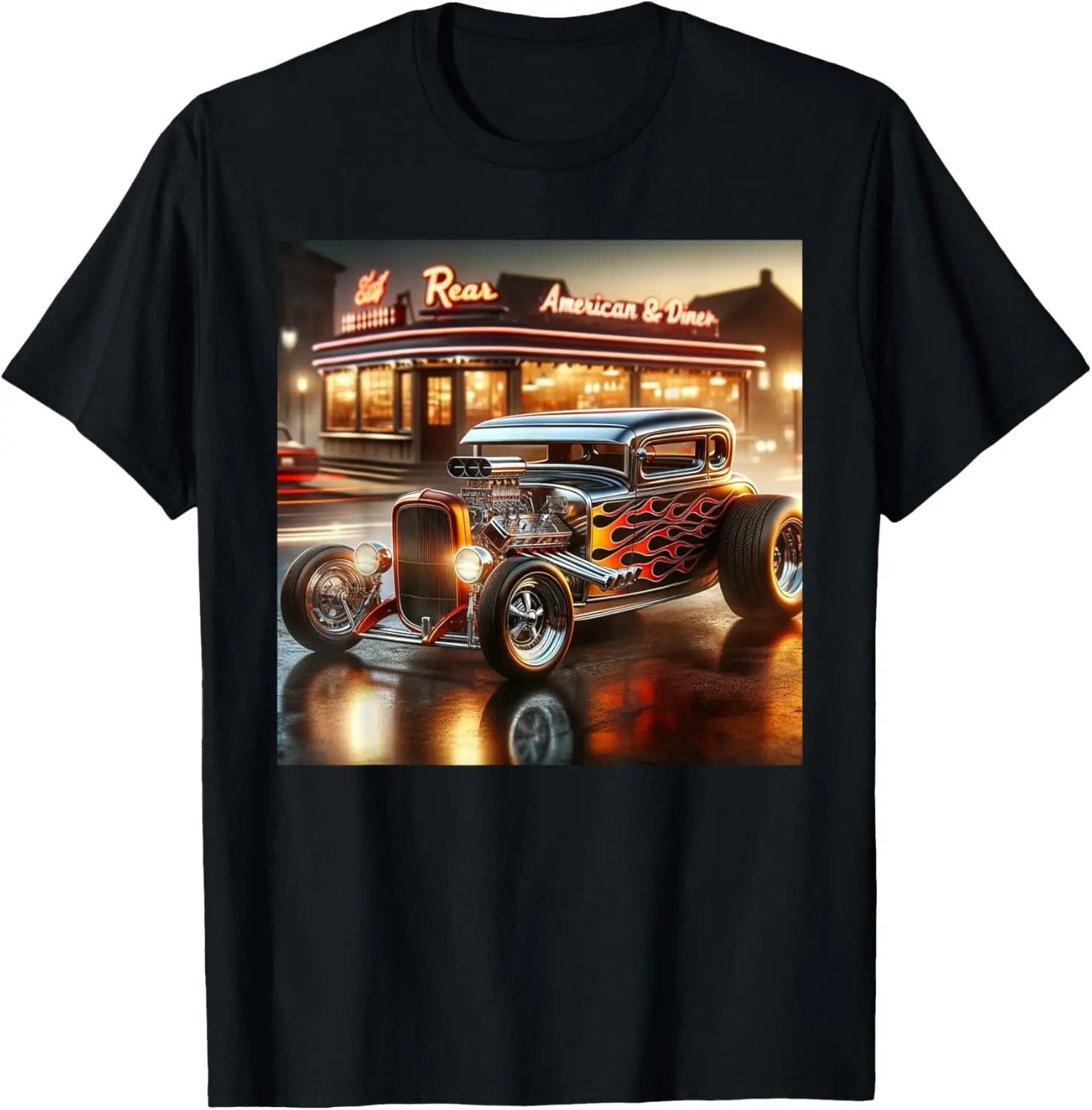 クラシック ホットロッド レトロ ヴィンテージ カスタム ホットロッド カー イラスト T シャツ