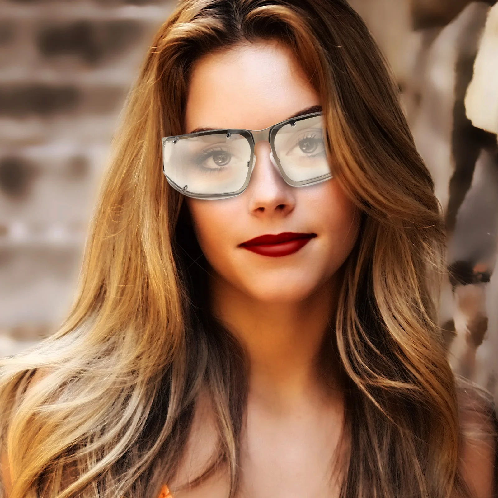 

Silver Frame Sunglasses Lightweight Fashionable Outdoor Selfie Shopping Driving Travel Cycling Climbing Fishing Comfortable