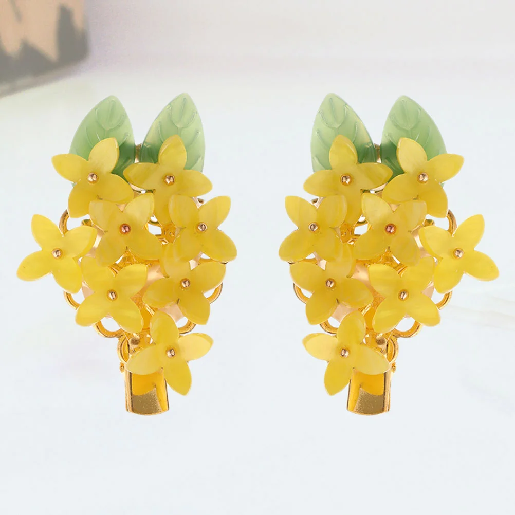 

Hair Pin Girl Mori Department Flower Barrettes Chic Clip for Yellow Hairpins Child