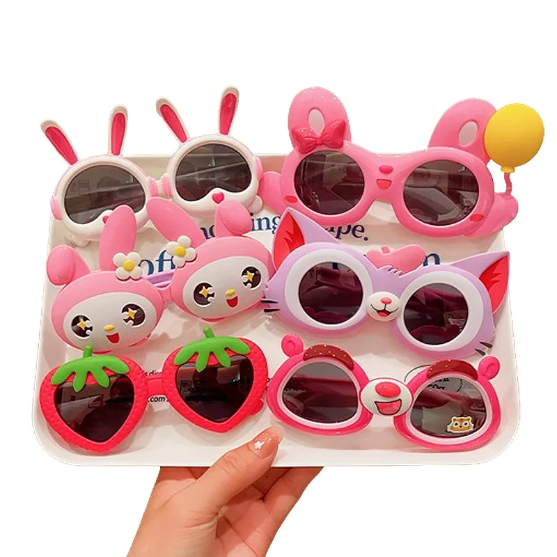 Óculos de sol para crianças, Resistente UV, Proteção solar dobrável, Cute Princess Glasses, Sombrinha ao ar livre, Brinquedo espelho, Proteção solar, Bonito