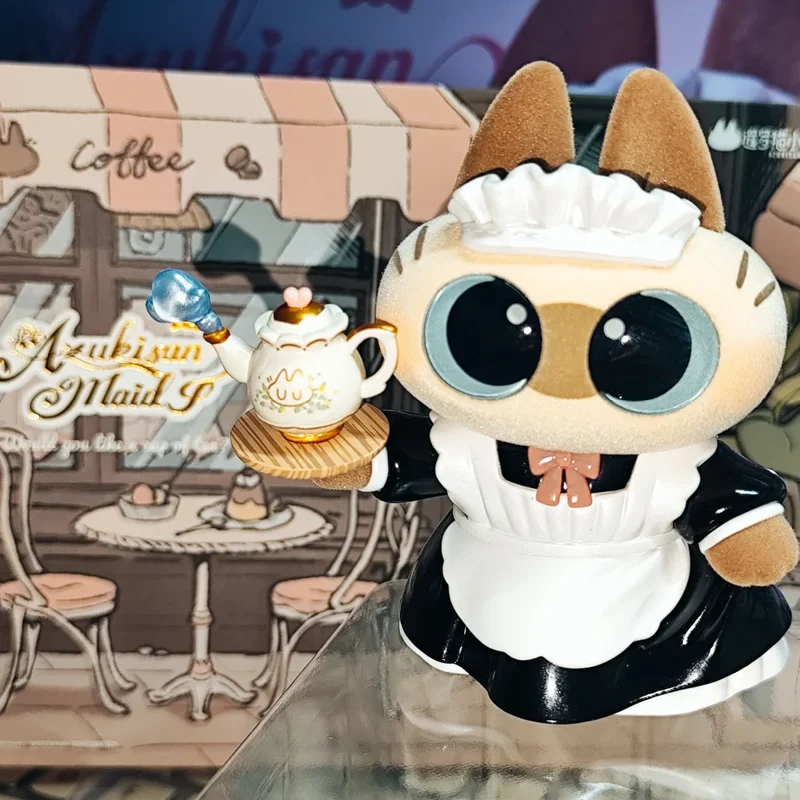 

Подлинная аниме-фигурка Azukisan Siamese Cat Bean Paste Restaurant Maid Cat, около 10 см, коллекция игрушек из ПВХ, кавайный подарок-для вас