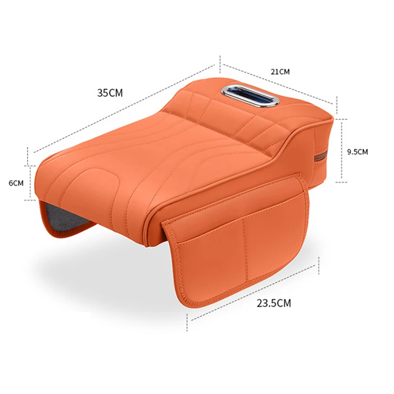 وسادة مسند الذراع لوحدة التحكم المركزية للسيارة، وسادة مسند الذراع السميكة، وسادة تمديد جانبية مع صندوق مناديل