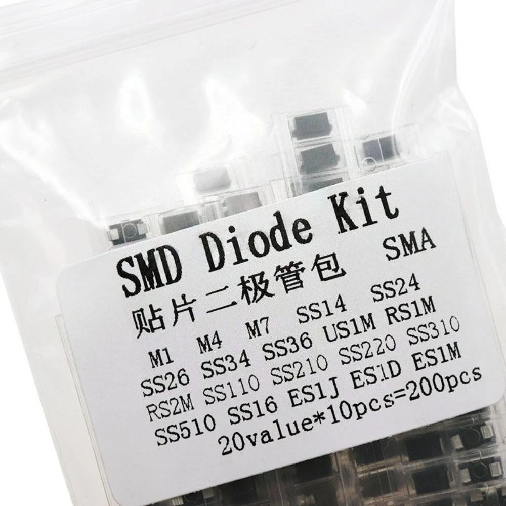 

400PCS SMD Rectifier Diode Kit 20 Values M1 M4 M7 SS34 Schottky Diode Assortment Set