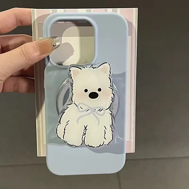 

Милые собаки Вест-хайленд для Magsafe, магнитный чехол для телефона Griptok Grip Tok, подставка для IPhone, складной чехол для беспроводной зарядки, кольцо-держатель