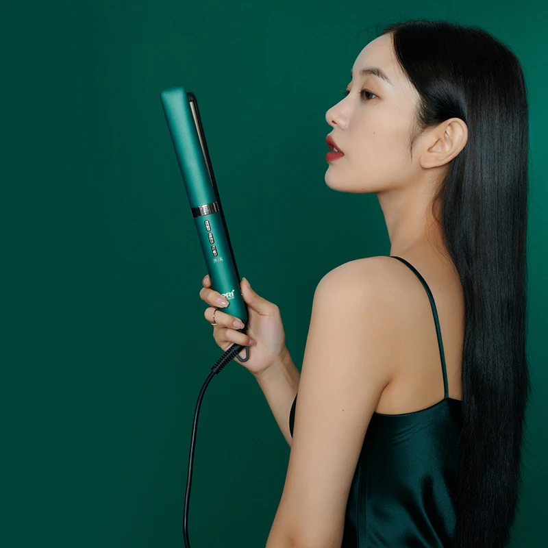 Youpin-مكواة تيتانيوم مسطحة احترافية ، جهاز فرد شعر بشاشة رقمية LCD ، مكواة تجعيد للتدفئة الفورية ،