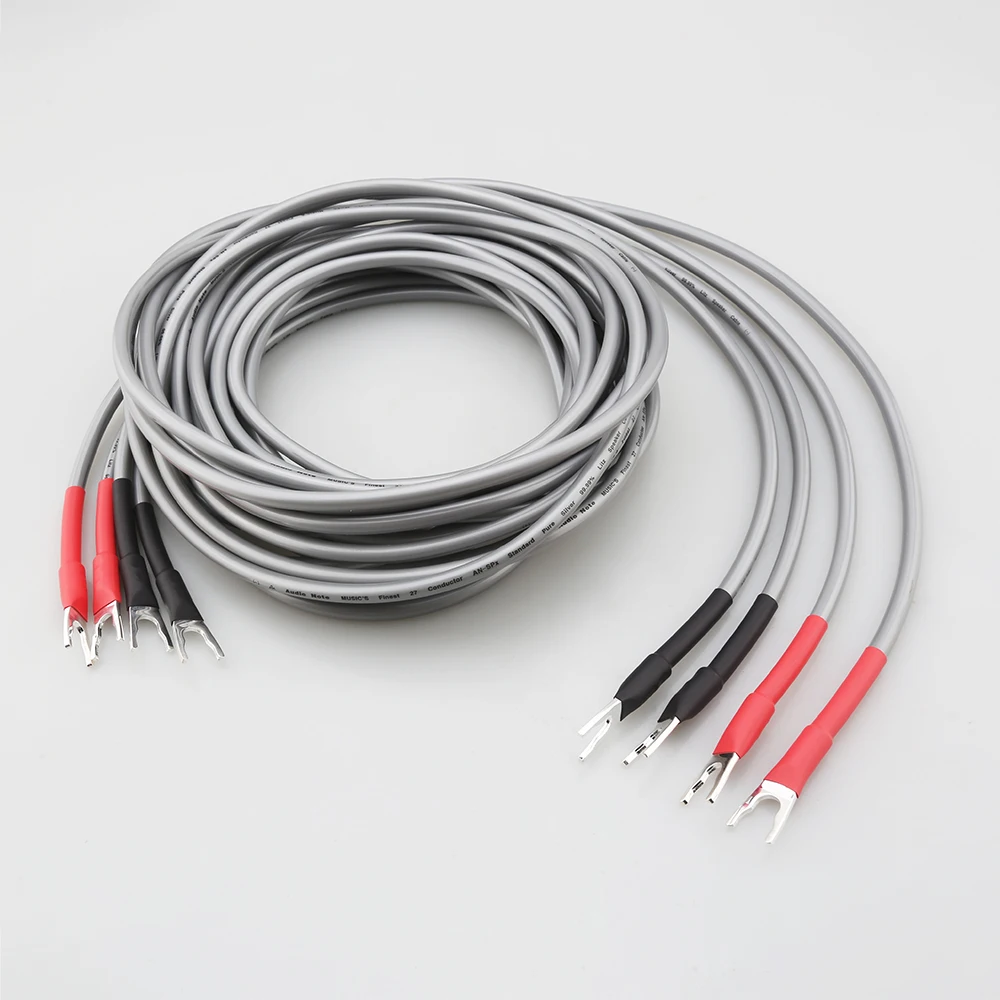 كابل مكبر صوت HiFi Audio Note AN-SPXII مطلي بالفضة النقية كابل مكبر صوت عالي الجودة مع موصل قابس الموز Y Spade