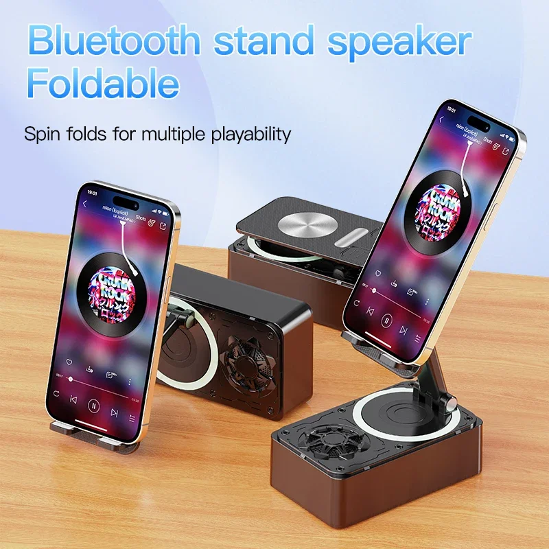 New Cell Phone Holder Stand With Bluetooth Speaker Adjustable Desktop Live Lazy Tablet Bracket Support Portable Wireless Speaker