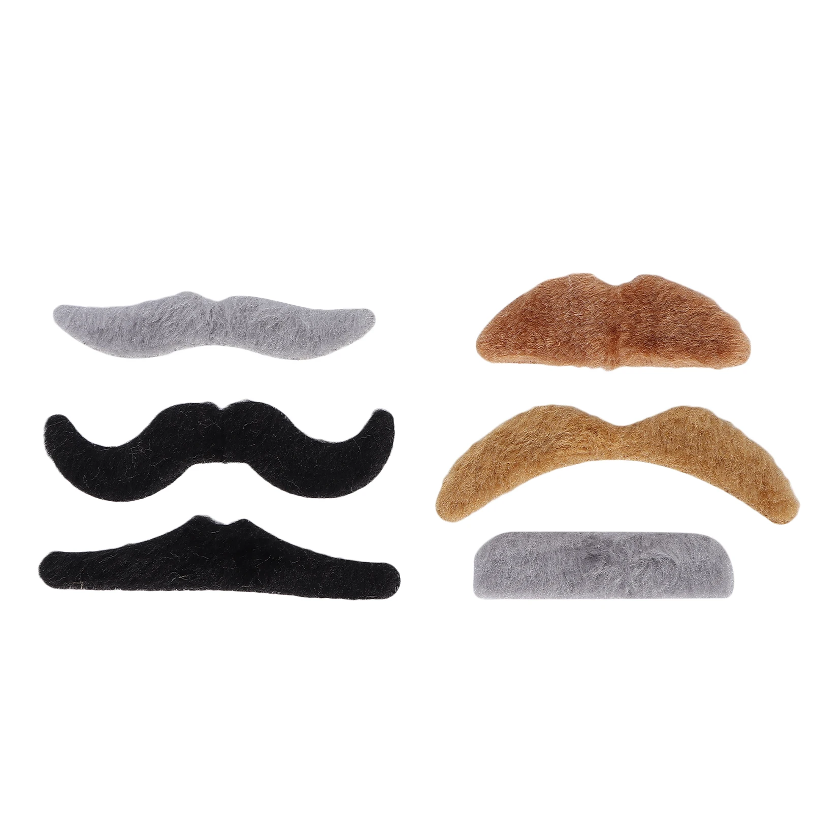 

6 Pcs/set Self Adhesive Novelty Mustache Individualized Costume Fake Moustaches Stickers For Halloween Christmas Parties