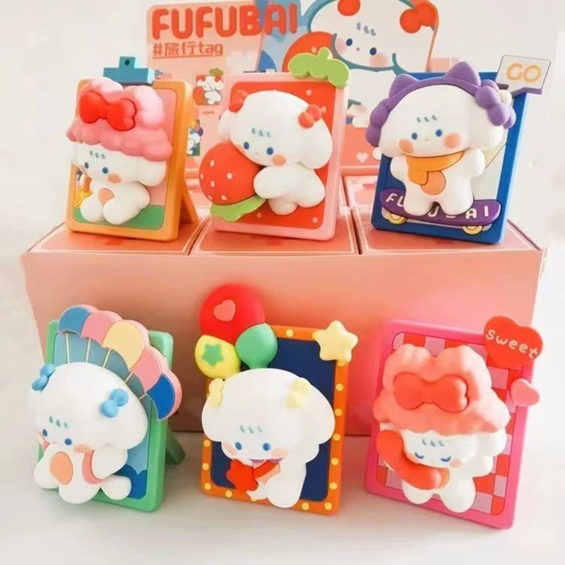 New Kawaii Cartoon Puppy Blind Box Fufubai Series Surprise Lucky Mystery Box Box Cute Doll Dog  Pvc Pendant Doll Children Toys