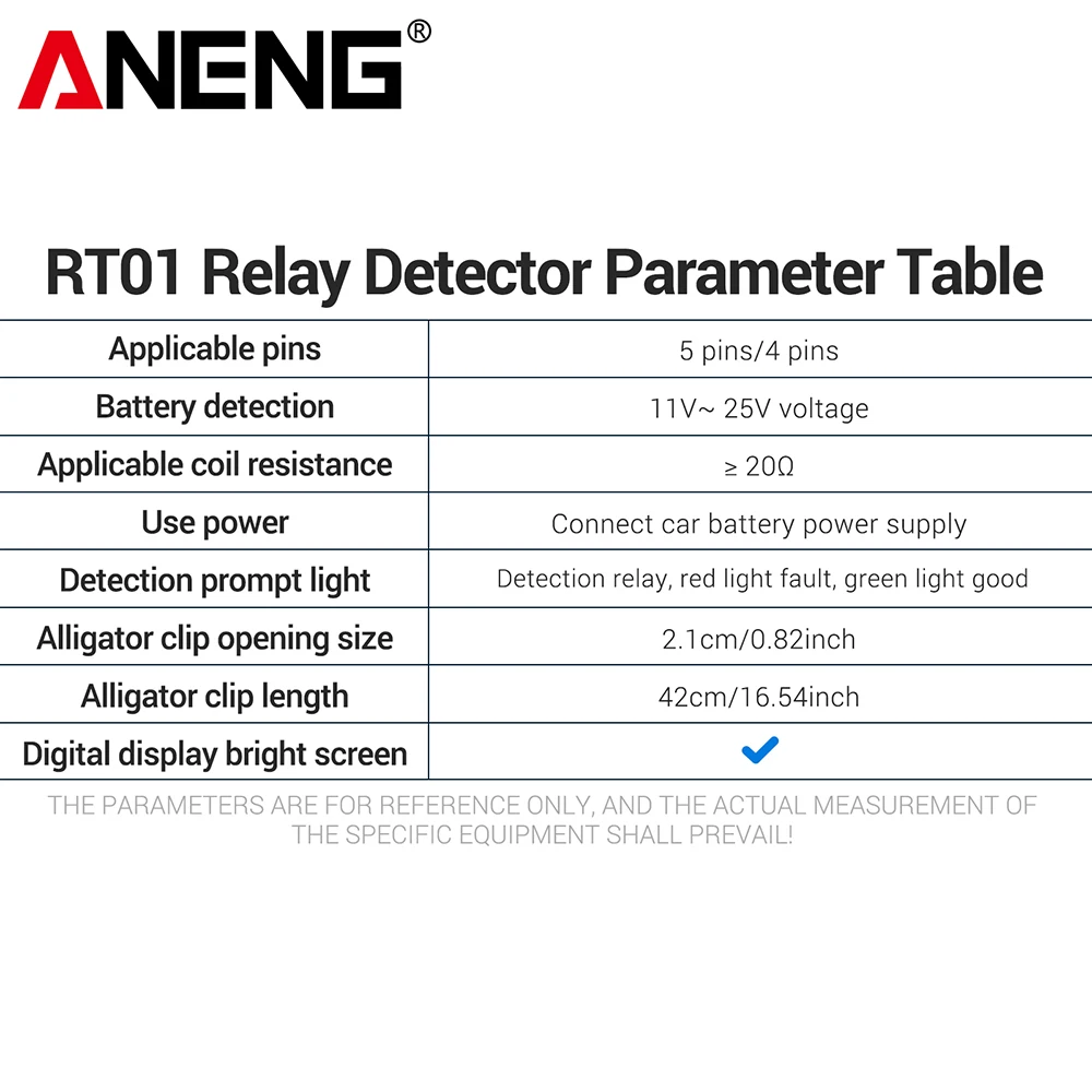 ANENG RT01 Digitale 4/5 Pin Batteria per Auto Rilevamento del Veicolo Display Digitale Tester di Tensione Della Batteria Rivelatore Relè 11-25V Universale