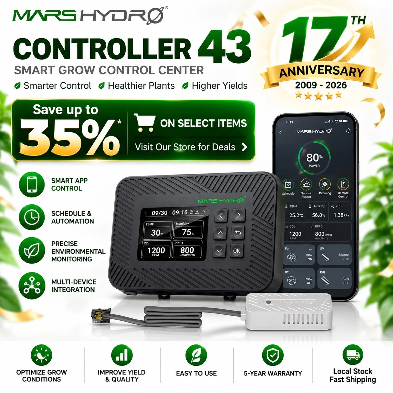 Nuovo Controller Ambientale Smart IControl Mars Hydro 2026 per Grow Room con App WiFi