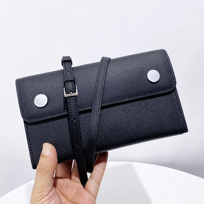 Classic Genuine Leather Mini Box Bags For Women Luxury Designer Handbags Purses 2024 New In First Layer Cowhide Button Shoulder