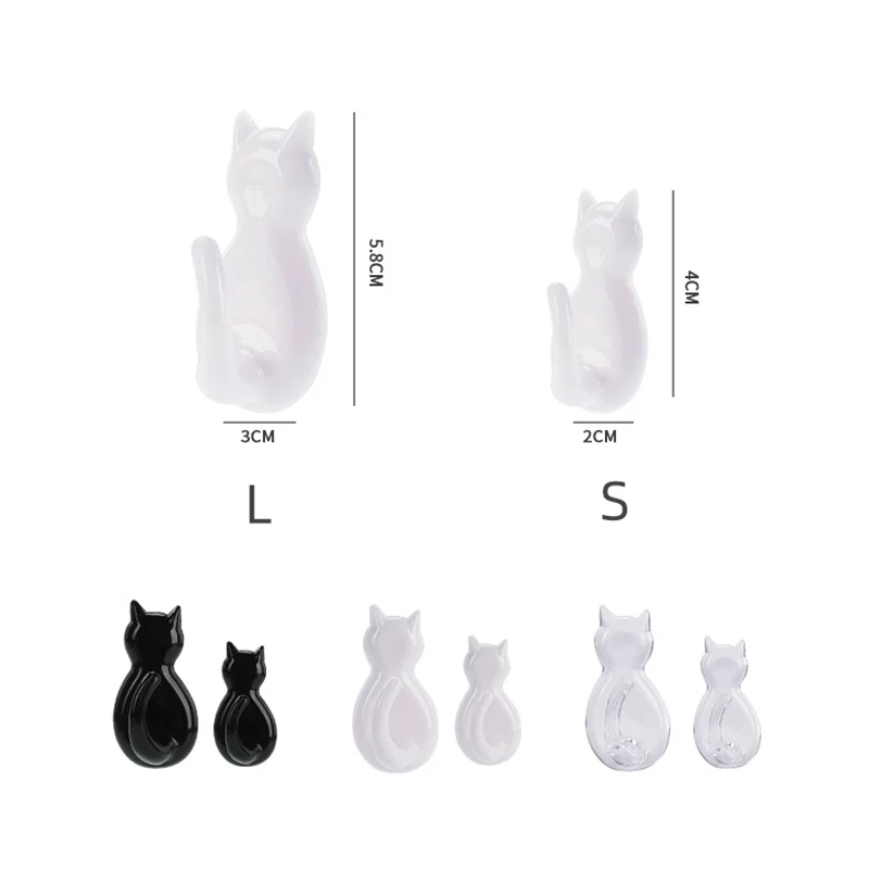 2PCS Waterproof Strong Adhesive Hooks for Bathroom Plastic Cat Wall Sticker Wall Door Hanger For Kitchen Transparent Towel Hook