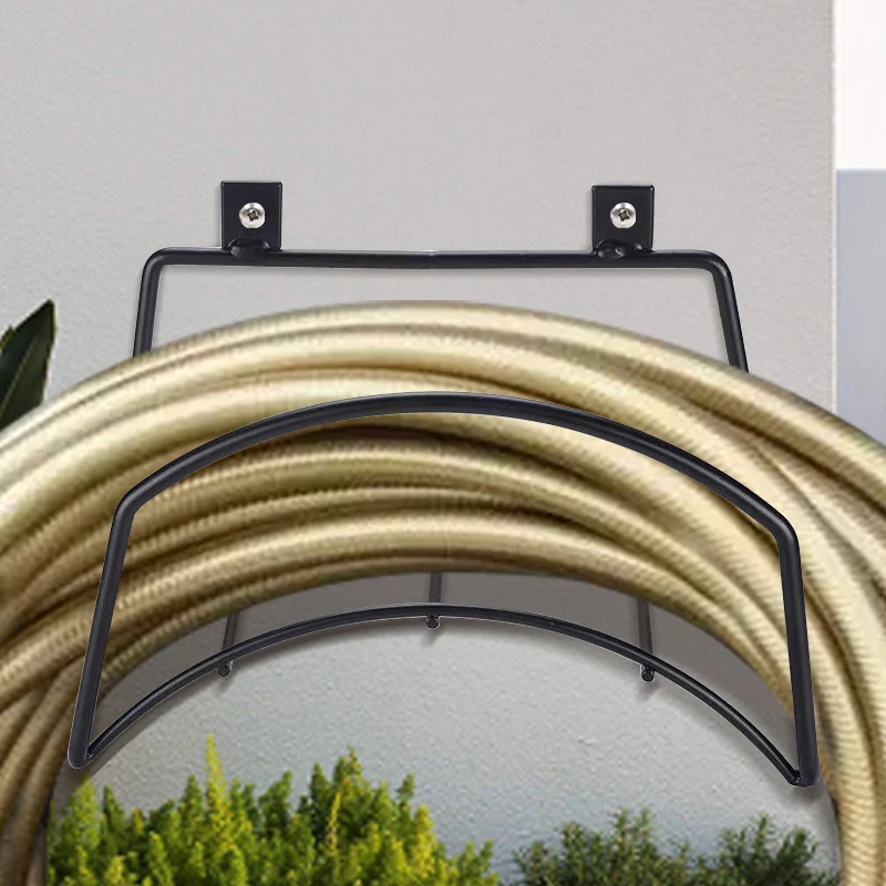 Garden Wall-Mounted Water Pipe And Hose Storage Rack Metal Hose Bracket Fixed Installation Carbon Steel Water Pipe Rack