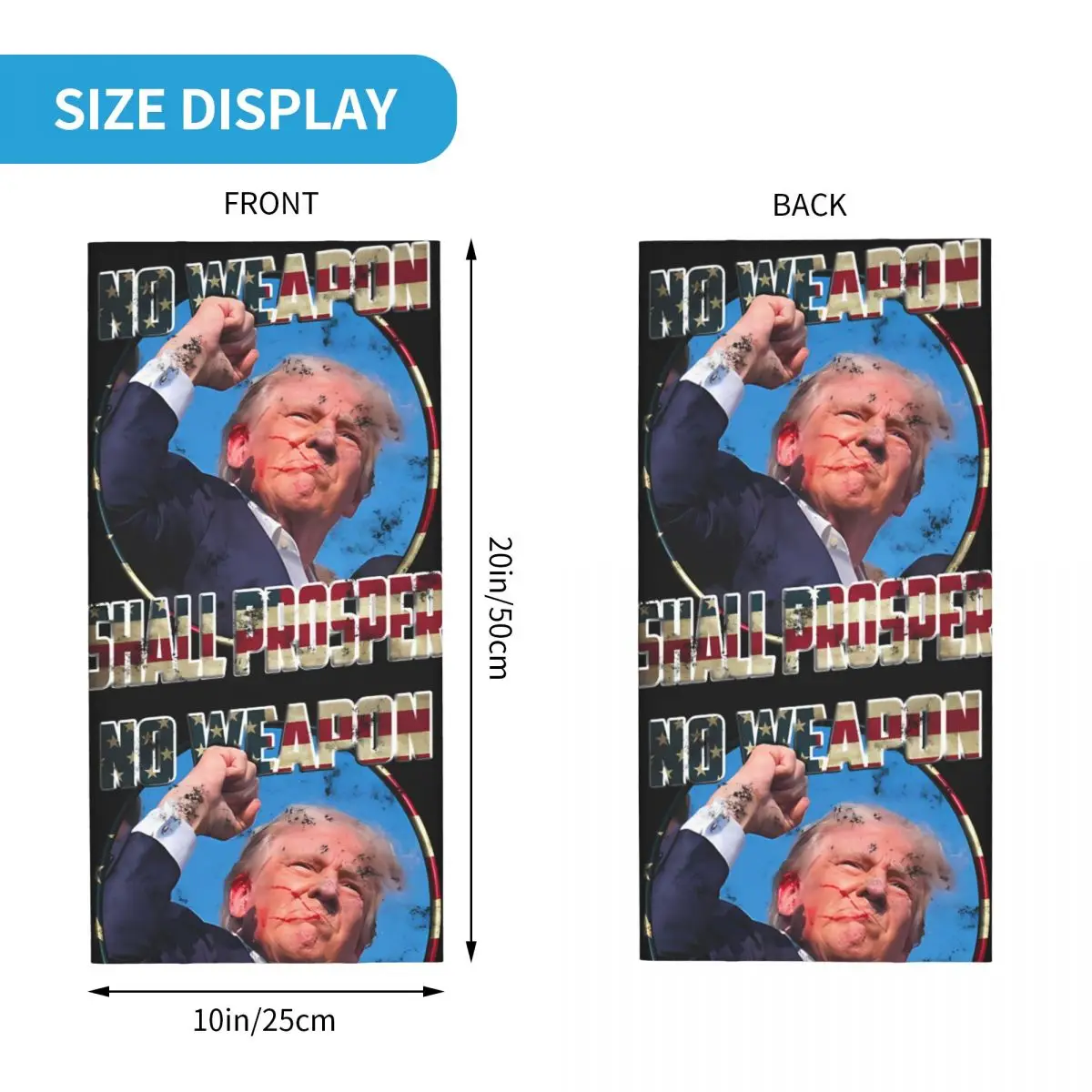 Trump 2024 Campaign Attempt Donald Trump Bandana Neck Cover Printed Motocross Face Scarf Multi-use Cycling Riding Unisex Adult