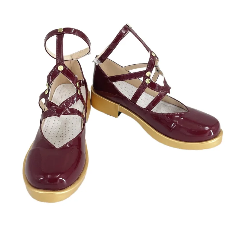 Houshou Marine Cosplay Shoes PU Leather Shoes Halloween Party Boots Anime Accessories Cosplay Props Custom Made