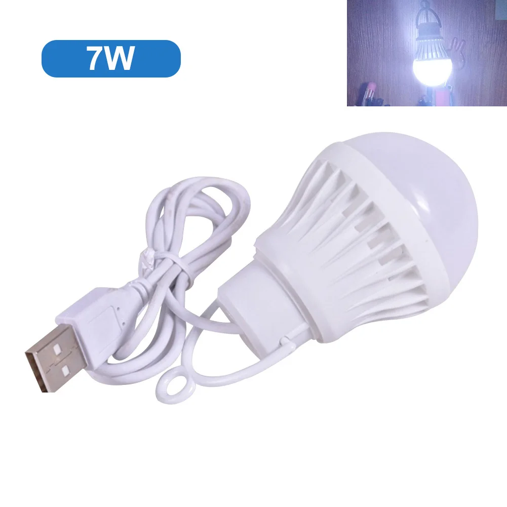 Simple Portable White LED Bulb Reading USB Interface Low Voltage Night Light Useful Universal Hiking Outdoor Camping