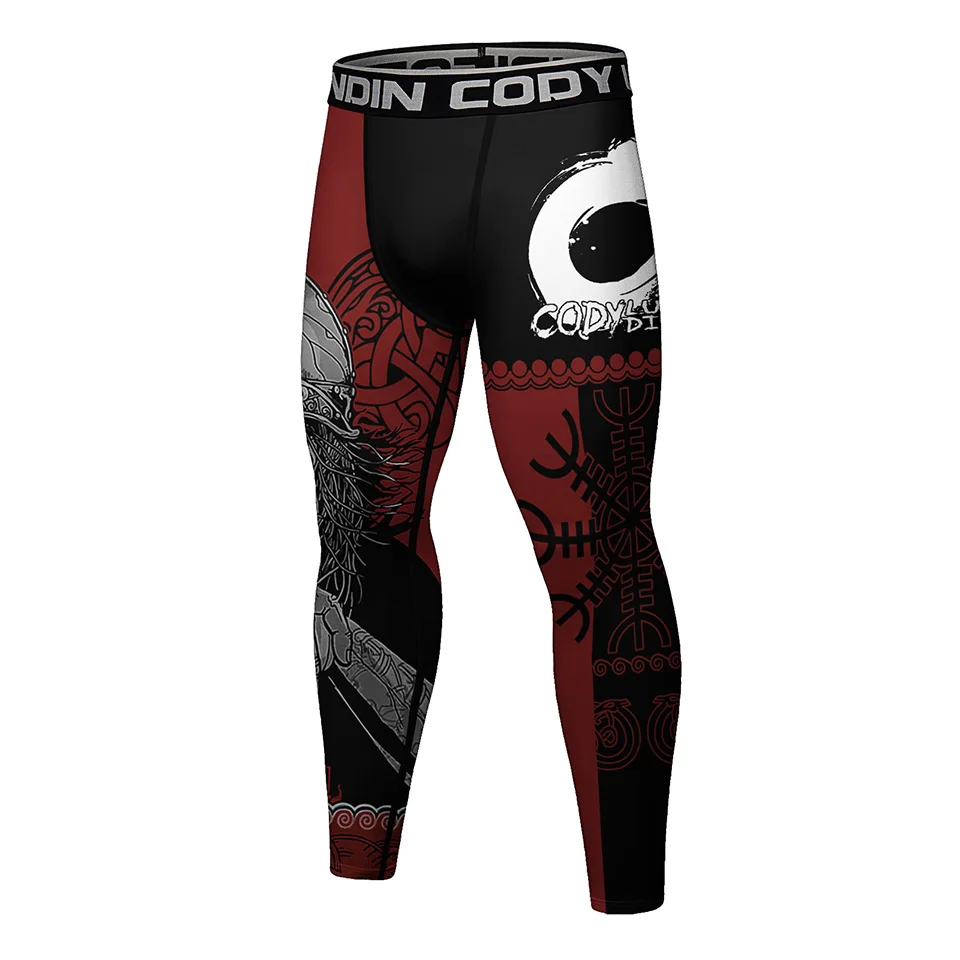 Brand Adult Sport Men Running Tights MMA Compression Sport Pants Rashguard Boxing Sublimation Printed Exercise Training Leggings