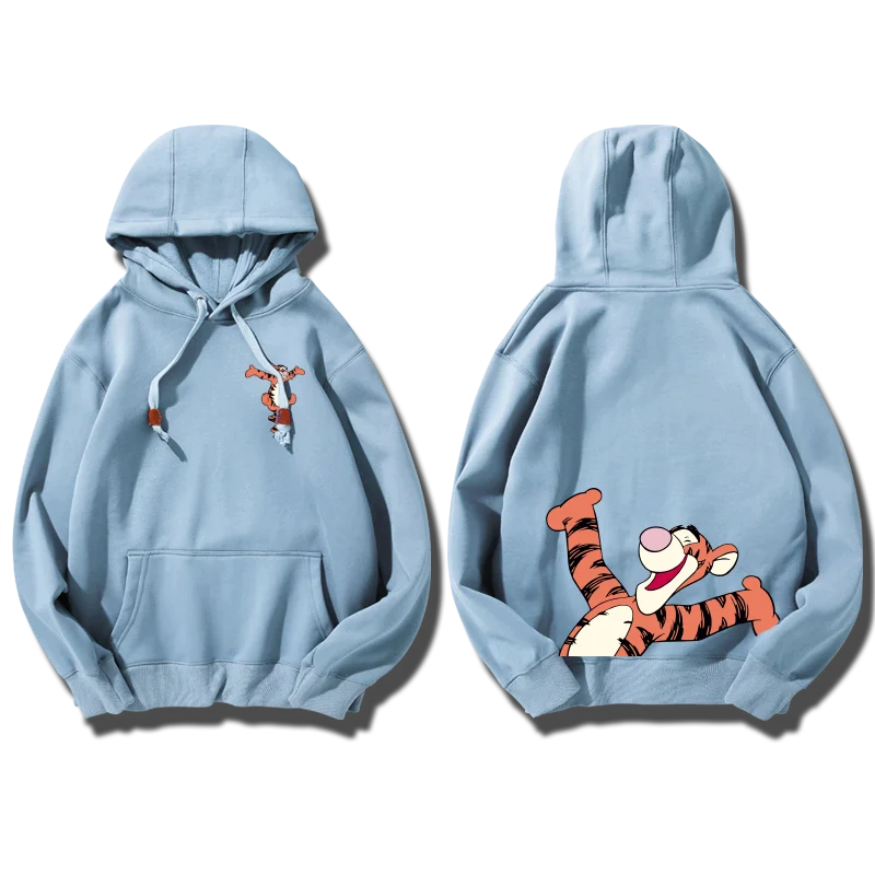 Disneyland women\'s hooded sports couple jacket Pooh Bear fashion Tigger hooded pullover hoodie couple hooded hoodie women\'s top